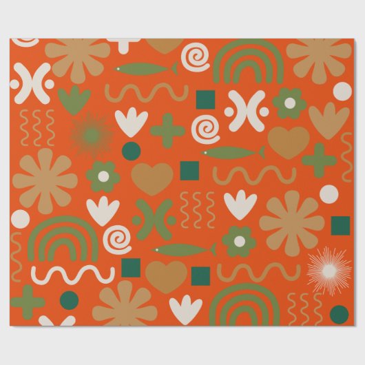 Skandinavien Rustic Retro Weihnachtsmuster Geschenkpapier (Flach)