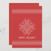 Skandinavien-Schneeflocke Feiertagskarte (Vorne/Hinten)