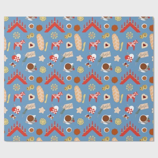 Skandinavien/Schweden Jul Weihnachtsgebäck Design Geschenkpapier (Flach)