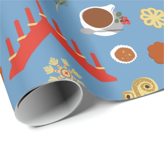 Skandinavien/Schweden Jul Weihnachtsgebäck Design Geschenkpapier (Rolleneckpunkt)