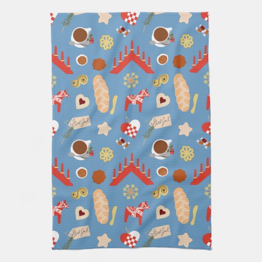 Skandinavien/Schweden Jul Weihnachtsgebäck Design Geschirrtuch (Vertikal)