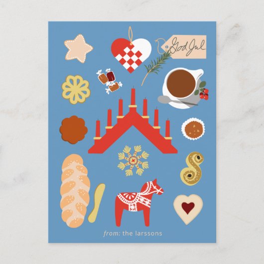 Skandinavien/Schweden Jul Weihnachtsgebäck Design Postkarte (Vorderseite)