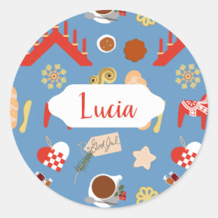 Skandinavien/Schweden Jul Weihnachtsgebäck Design Runder Aufkleber