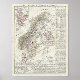 Skandinavien, Schweden, Norwegen Poster