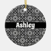 Skandinavien Selburose Weihnachtsmuster Keramik Ornament (Vorne)