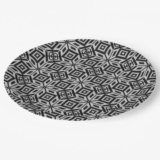 Skandinavien Selburose Weihnachtsmuster Pappteller (Schrägansicht)