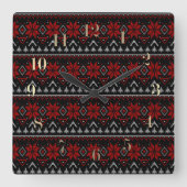 Skandinavien, Stricken Quadratische Wanduhr (Vorderseite)