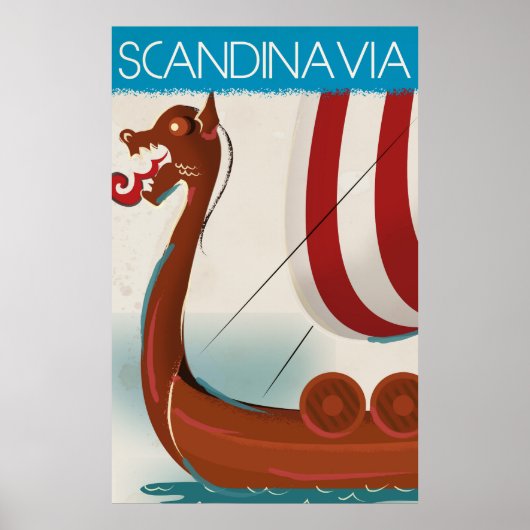 Skandinavien Vintage Reiseplakat Poster (Vorne)