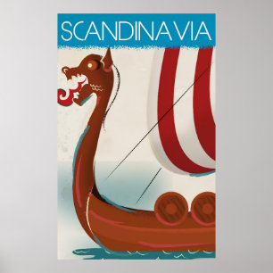 Skandinavien Vintage-Reiseposter Poster