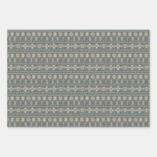 Skandinavien Weihnachts-Set Geschenkpapier Set (Vorderseite 3)