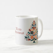 Skandinavien Weihnachtsbäume Kunst Kaffeetasse (VorderseiteRechts)