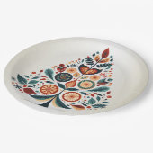 Skandinavien Weihnachtsbäume Kunst Pappteller (Schrägansicht)