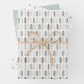 Skandinavien Weihnachtsbäume Schneeflocken Branche Geschenkpapier Set (Beispiel)