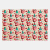 Skandinavien Winter Weihnachten Gold und Schwarzwa Geschenkpapier Set (Vorderseite)