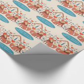 Skandinavien Woodland FOXES Winter Xmas Folkloreku Geschenkpapier (Ecke)