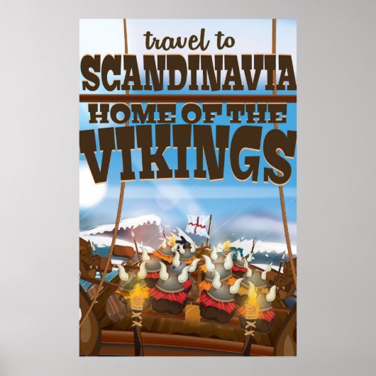 Skandinavien Zuhause des Wikings Cartoon Poster (Vorne)