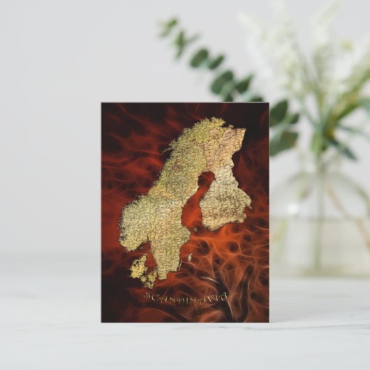 Skandinavienkarte Postkarten (Stehend Vorderseite)