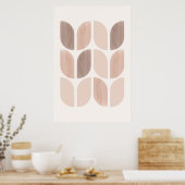 Skandinavienkunst Geometrische Blätter oder Blume Poster (Küche)