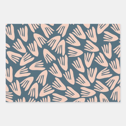 Skandinavier Abstrakter Stahl Blauer Blauer Blauer Geschenkpapier Set (Vorderseite 3)