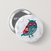 Skandinavier Bläschen Vintager Nordischer Vogel Button (Vorne & Hinten)