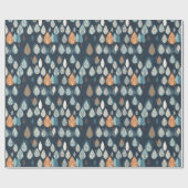 Skandinavier Blauer Botanischer Weihnachtsfest Geschenkpapier (Flach)