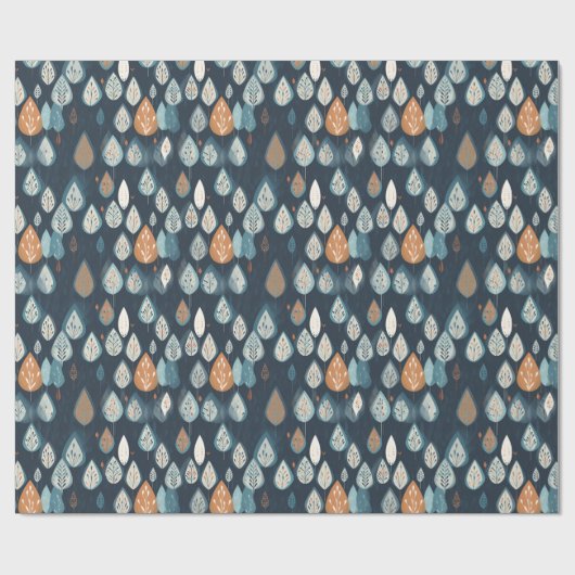 Skandinavier Blauer Botanischer Weihnachtsfest Geschenkpapier (Flach)