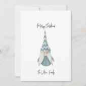 Skandinavier Blauer Lady Gnome Frohe Weihnachten (Vorderseite)