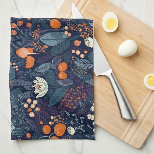 Skandinavier Blumendruck Geschirrtuch (Viertel Falte)