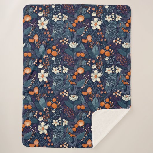 Skandinavier Blumendruck Sherpadecke (Vorderseite)