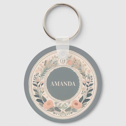 Skandinavier Boho Floral Schlüsselanhänger (Vorderseite)