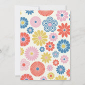 Skandinavier Boho Folk Blume Blue Simple Wedding Einladung (Rückseite)