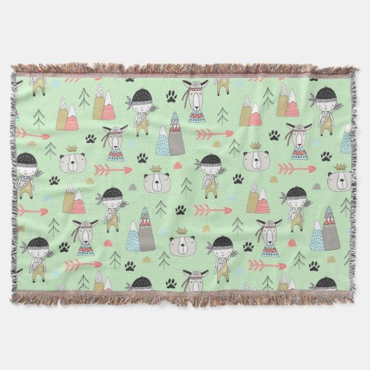 Skandinavier Boho Wilderness Fun Decke (Vorderseite)