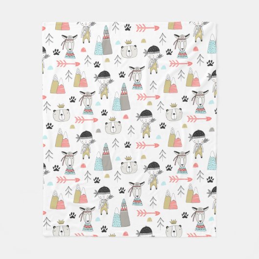 Skandinavier Boho Wilderness Fun Fleecedecke (Vorderseite)