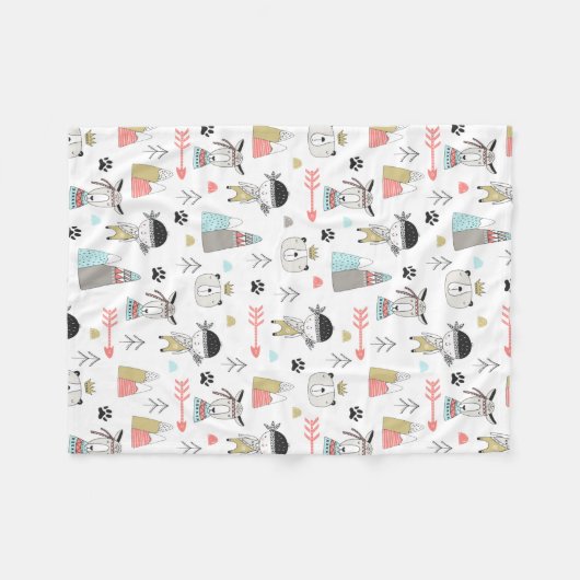 Skandinavier Boho Wilderness Stroller Blanket Fleecedecke (Vorderseite (Horizontal))