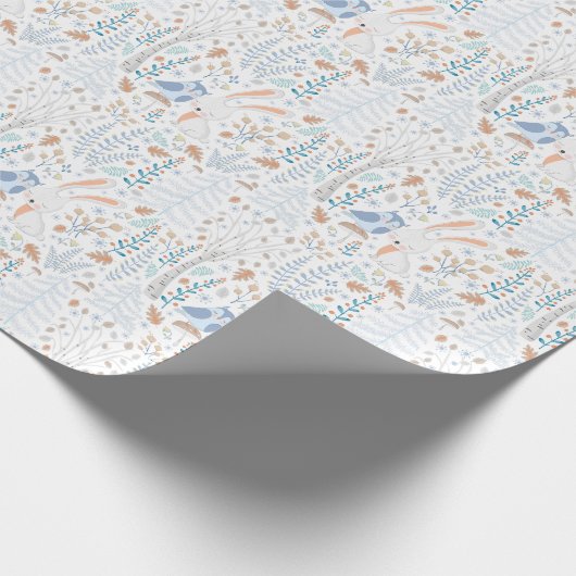 Skandinavier Bunny Winter Geschenkpapier (Ecke)