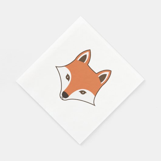 Skandinavier Cartoon Fox Face Serviette (Ecke)