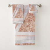 Skandinavier Chic-Rose, geometrischer weißer Marmo Badhandtuch Set (Insitu)