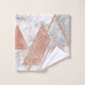 Skandinavier Chic-Rose, geometrischer weißer Marmo Badhandtuch Set (Waschlappen)