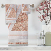 Skandinavier Chic-Rose, geometrischer weißer Marmo Badhandtuch Set