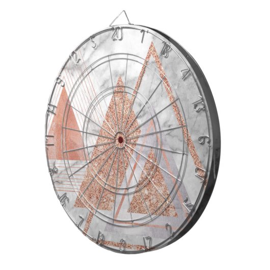 Skandinavier Chic-Rose, geometrischer weißer Marmo Dartscheibe (Vorderseite rechts)