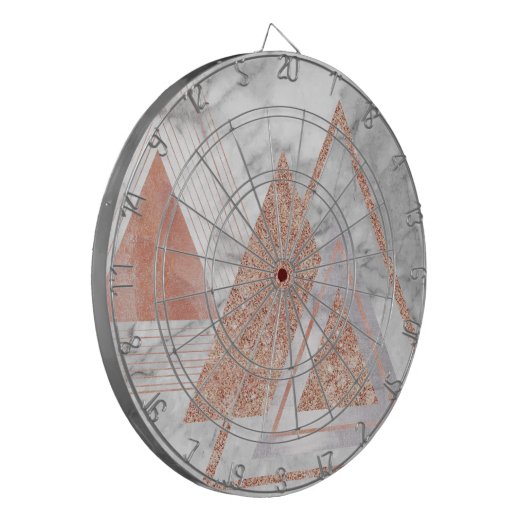 Skandinavier Chic-Rose, geometrischer weißer Marmo Dartscheibe (Vorderseite Links)