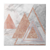 Skandinavier Chic-Rose, geometrischer weißer Marmo Fliese (Vorderseite)