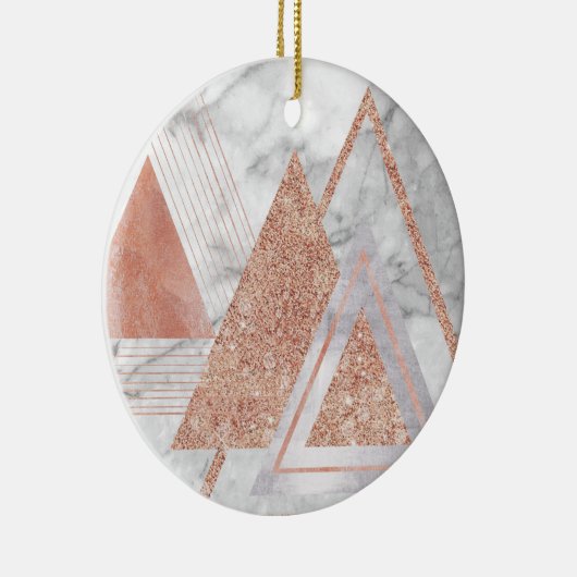 Skandinavier Chic-Rose, geometrischer weißer Marmo Keramik Ornament (Rechts)