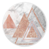 Skandinavier Chic-Rose, geometrischer weißer Marmo Keramikknauf (Vorderseite)