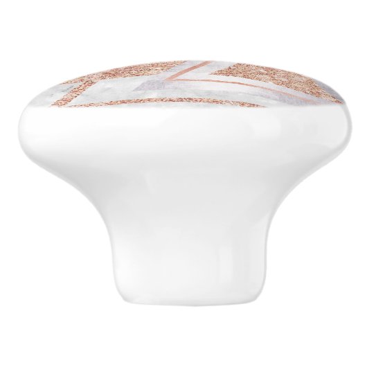 Skandinavier Chic-Rose, geometrischer weißer Marmo Keramikknauf (Seitenansicht)