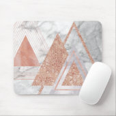 Skandinavier Chic-Rose, geometrischer weißer Marmo Mousepad (Mit Mouse)
