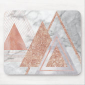 Skandinavier Chic-Rose, geometrischer weißer Marmo Mousepad (Vorne)