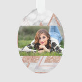 Skandinavier Chic-Rose, geometrischer weißer Marmo Ornament (Vorderseite)