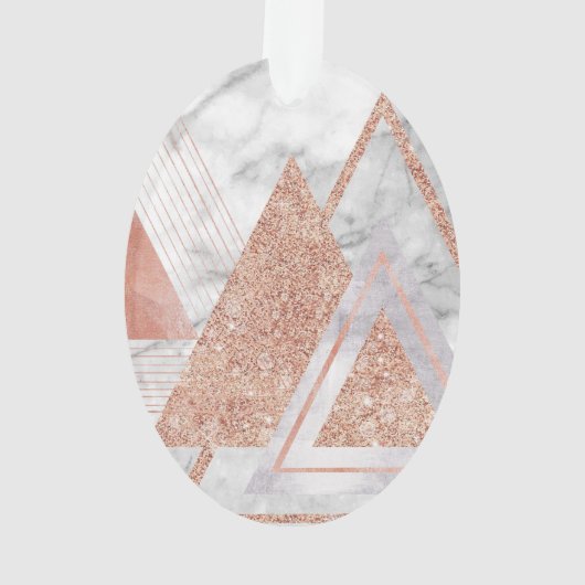 Skandinavier Chic-Rose, geometrischer weißer Marmo Ornament (Rückseite)