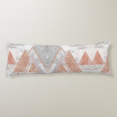 Skandinavier Chic-Rose, geometrischer weißer Marmo Seitenschläferkissen (Rückseite)